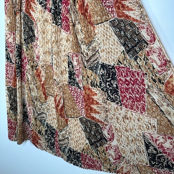 ALFRED Dunner Patchwork Pleated Midi Skirt Size 6  Petite - Picture 2 of 5